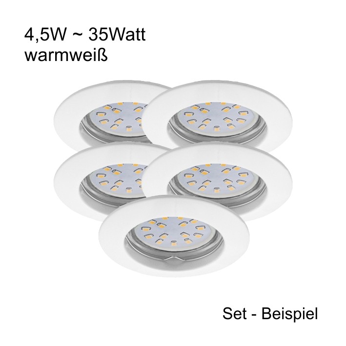LED Einbaustrahler SET Kanlux MR16 (GU5.3) 12V 5Watt warmweiß Äquivalent  35W Halogen